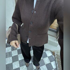 Jenni Kayne Cooper Cardigan Chocolate Brown Size M